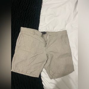 Black Brown Linen Shorts